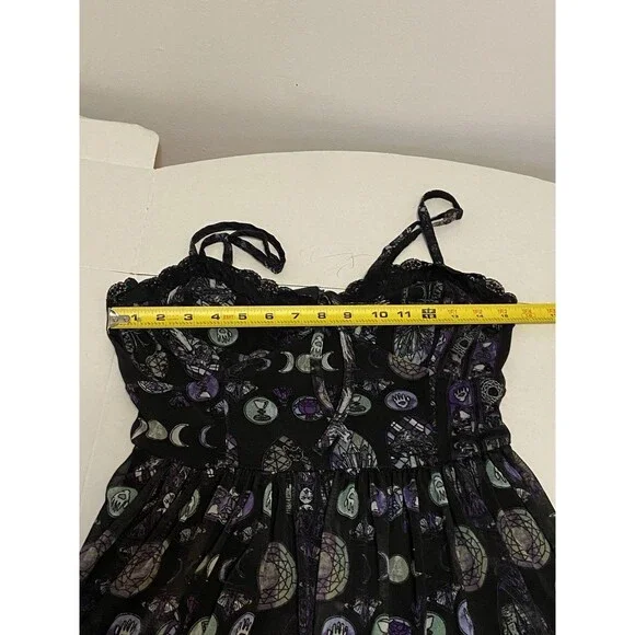 Hot Topic Cosmic Aura Sz MD Stained Glass Mesh Dress Whimsygoth Witch Sleeveless - Picture 14 of 16